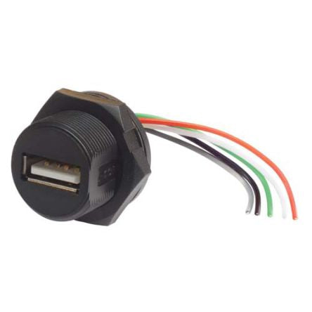 L-Com Straight, Panel Mount, Plug- Single Port Type Type A IP67 USB Connector [WPUSBAF]; 297-650