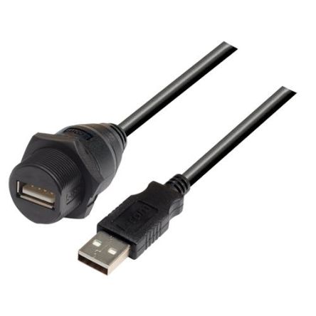 L-Com USB 2.0, Male USB to Male USB A, 1m [WPUSBAX-1M]; 297-652