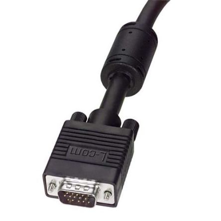 L-Com Male 15 Pin D-sub to Male 15 Pin D-sub SVGA Cable, 20ft Black [CTLF3VGAMM-20]; 297-656