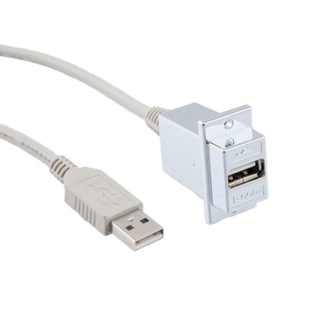 L-Com USB 2.0, Male USB A to Male USB A, 12in [ECF504-12AAS]; 297-696