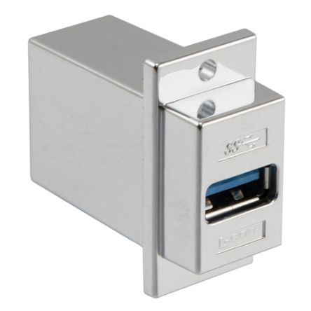 L-Com Straight, Panel Mount, Socket- Single Port Type Type A, Type B 3 USB Connector [ECF504-3AB-S]; 297-817