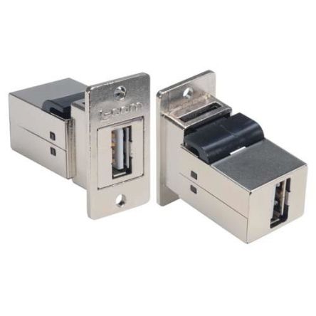 L-Com Straight, Panel Mount, Plug- Single Port Type Type A, Type B 2 USB Connector [ECF504-AA]; 297-821