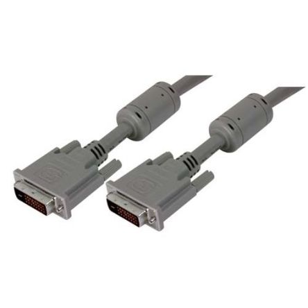 L-Com, Male DVI to Male DVI  Cable, 10ftGrey sheathAluminium Foil, Braid shielding [CTLDVI-DL-MM-10]; 297-868