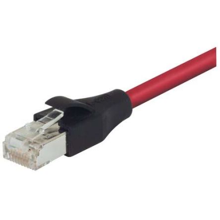 L-ComTRD, 1ft Cat6, Red RJ45 to Male RJ45 Male, Aluminium/Polyester Foil Shielded, Terminated LSZH Sheath [TRD695DSZ-RED-1]; 297-921