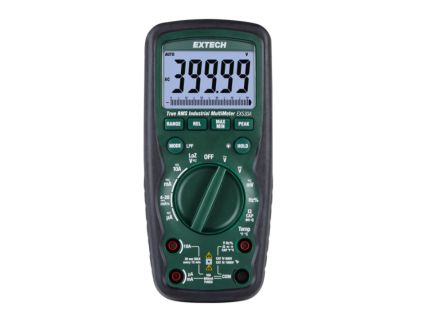 Extech EX520A Handheld LCD Multimeter, True RMS, 10A ac Max, 10A dc Max, 1000V ac Max [EX530A]; 298-012