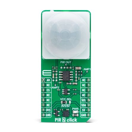 MikroElektronika PIR 2 Click Motion Sensor Sensor Board for PIR Sensor Industrial Use [MIKROE-6052]; 298-820
