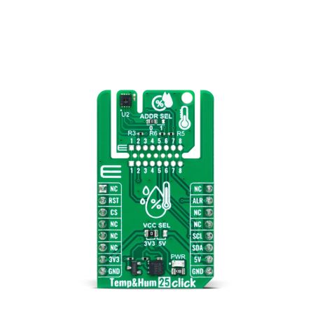 MikroElektronika Temp&Hum 25 Click Temperature & Humidity Sensor Sensor Board Industrial Use [MIKROE-6241]; 298-827