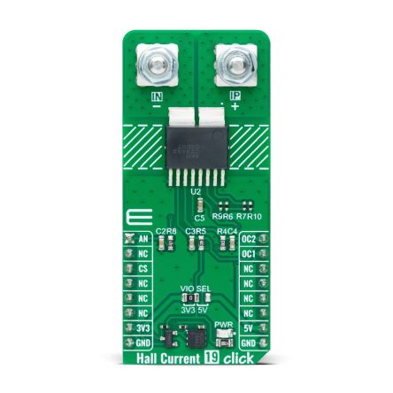 MikroElektronika Hall Current 19 Click Hall Effect Sensor Sensor Board AC Drives, and Power Conditioners, Inverters, [MIKROE-6097]; 298-835