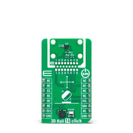 MikroElektronika 3D Hall 14 Click Sensor Board for Magnetometer Industrial Use [MIKROE-6242]; 298-849