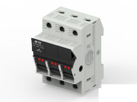 TE Connectivity 30A Fuse Holder for 10 x 38mm Fuse, 3P, 600V [1SNF100028R0000]; 299-075