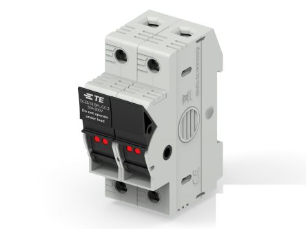 TE Connectivity 30A Fuse Holder for 10 x 38mm Fuse, 2P, 600V [1SNF100034R0000]; 299-088