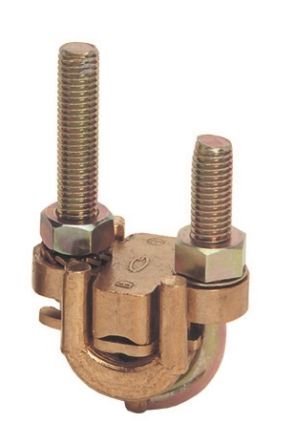 MECATRACTION Brass Earth Clamp Max. Conductor Size 2 x 120mm 43mm [SE2-120]; 299-101