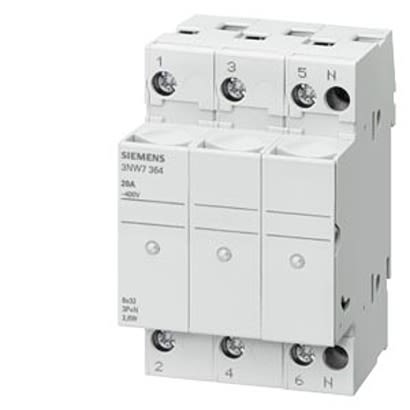 Siemens 20A Fuse Holder for 8 x 32mm Fuse, 3P, 400V [3NW7334]; 299-918