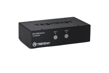 Trendnet 7 Port Dual Monitor USB DVI KVM Switch, 3.5 mm Jack 2560 x 1600 Maximum Resolution [TK-222DVK]; 300-193