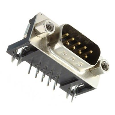 CONEC DLS1XP5 9 Way Angled Threaded Mount D-sub Connector Plug [DLS1XP5AK40X]; 300-263