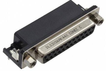 CONEC DLS3XS6 25 Way Angled PCB D-sub Connector Socket [DLS3XS6AK44X]; 300-267