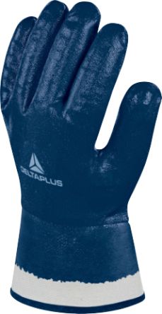 Delta Plus NI175 Blue Waterproof Work Gloves, Size 10, Nitrile Coating [NI17510]; 301-717
