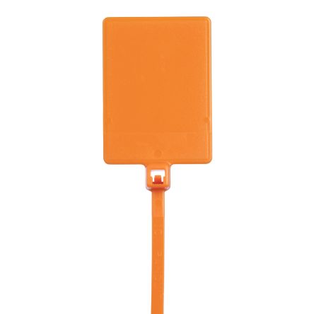 Panduit Cable Tie Assemblies, Premium Cable Tie, 130mm x 2.5 mm, Orange Nylon, Pk-100 [PLF1MA-C3]; 301-872