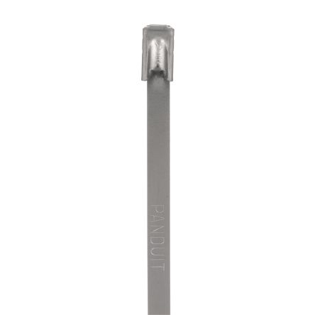 Panduit Cable Tie Assemblies, , 362mm x 4.6 mm, Metallic 304 Stainless Steel, Pk-100 [MLT4S-CP]; 301-897