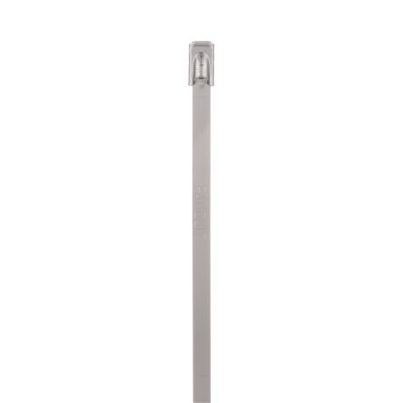 Panduit Cable Tie Assemblies, , 521mm x 4.6 mm, Metallic 304 Stainless Steel, Pk-100 [MLT6S-CP]; 301-905