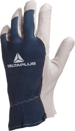 Delta Plus CT402 Blue Leather Mechanical Protection Work Gloves, Size 10 [CT402BL10]; 301-923