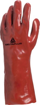 Delta Plus PVC7335 Red PVC Chemical Resistant Work Gloves, Size 10, PVC Coating [PVC733510]; 302-008