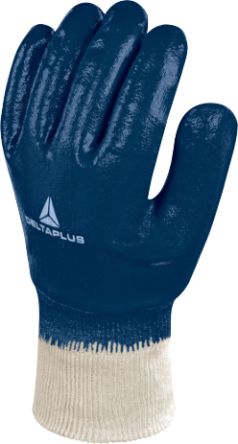Delta Plus NI155 Blue Waterproof Work Gloves, Size 10, Nitrile Coating [NI15510]; 302-017