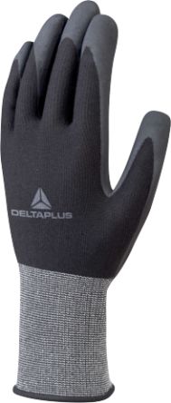 Delta Plus VE723NO Black Mechanical Protection Work Gloves, Size 7, Nitrile Foam Coating [VE723NO07]; 302-431