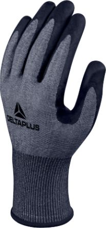 Delta Plus VENICUTF02 Navy Cut Resistant Work Gloves, Size 10, Aqua-Polymer Foam Coating [VECUTF02GR10]; 302-443