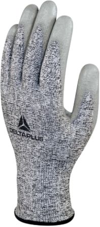 Delta Plus VENICUTD08 Grey Cut Resistant Work Gloves, Size 7, Polyurethane Coating [VECUTD08GRG307]; 302-446
