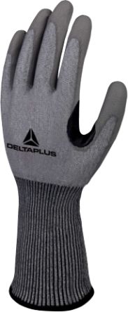 Delta Plus VENICUTC02 Grey Cut Resistant Work Gloves, Size 11, Polyurethane Coating [VECUTC02GR11]; 302-464