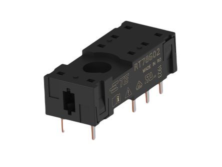TE Connectivity RT786 8 Pin 250V ac PCB Mount Relay Socket, for use with Relay [1860991-1]; 302-574