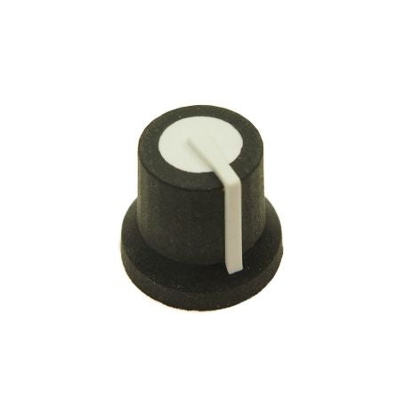 RS PRO 16.2mm Black Potentiometer Knob for 6mm Shaft D Shaped [0]; 302-673