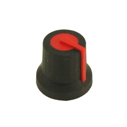 RS PRO 16.2mm Black Potentiometer Knob for 6mm Shaft D Shaped [0]; 302-675