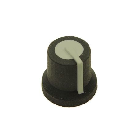 RS PRO 16.2mm Black Potentiometer Knob for 6mm Shaft Splined [0]; 302-683
