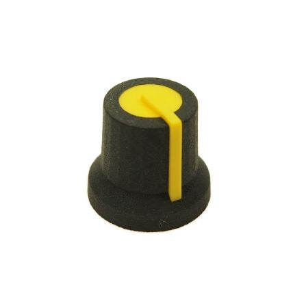 RS PRO 16.2mm Black Potentiometer Knob for 6mm Shaft Splined [0]; 302-685