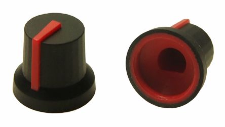 RS PRO 16.2mm Black Potentiometer Knob for 6mm Shaft D Shaped [0]; 302-692