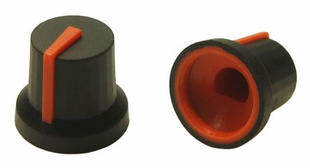 RS PRO 16.2mm Black Potentiometer Knob for 6mm Shaft D Shaped [0]; 302-694