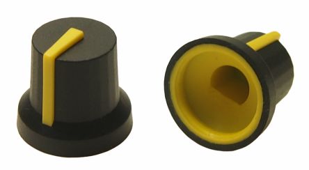 RS PRO 16.2mm Black Potentiometer Knob for 6mm Shaft D Shaped [0]; 302-695