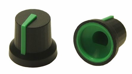 RS PRO 16.2mm Black Potentiometer Knob for 6mm Shaft D Shaped [0]; 302-698