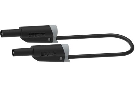 Electro PJP Banana Plug, Black, 25cm Lead Length [2717-IEC-25N]; 302-800