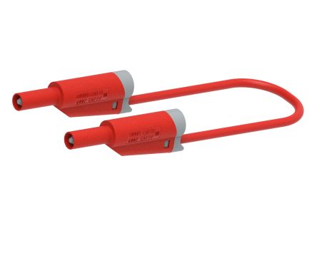 Electro PJP Banana Plug, Red, 25cm Lead Length [2717-IEC-25R]; 302-802