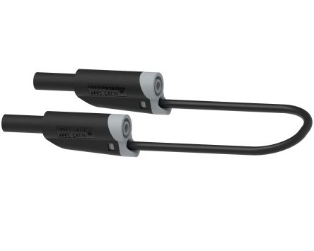 Electro PJP Banana Plug, Black, 150cm Lead Length [2717-IEC-150N]; 302-809