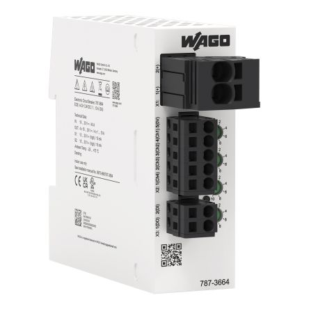 WAGO Electronic Circuit Breaker 10A 24V 787, 4 channels , DIN Rail [787-3664]; 303-297