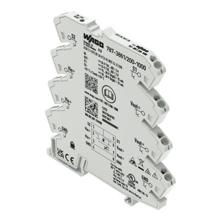 WAGO Electronic Circuit Breaker 2A 24V 787, 1 channels , DIN Rail [787-3861/200-1000]; 303-310