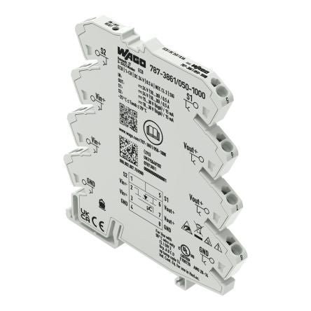WAGO Electronic Circuit Breaker 500mA 24V 787, 1 channels , DIN Rail [787-3861/050-1000]; 303-345