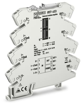 WAGO 857 Series Signal Conditioner, Current, Voltage Input, Current, Voltage Output, 24V dc Supply [857-403]; 303-367
