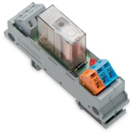WAGO 288 Series Electromechanical Interface Relay, DIN Rail Mount, 24V dc Coil, SPDT, 6A Load [288-304]; 303-370