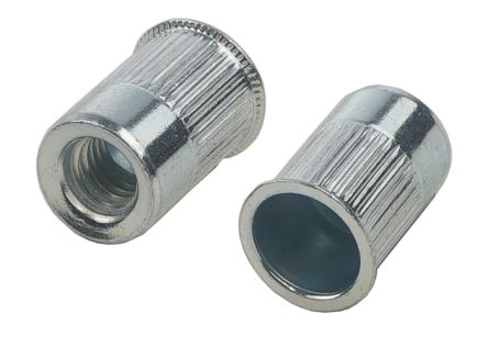 RS PRO Clear Passivated Zinc Plated, M6 Steel Threaded Insert, 11.6mm diameter 10mm Depth 14.7mm [0]; 303-770