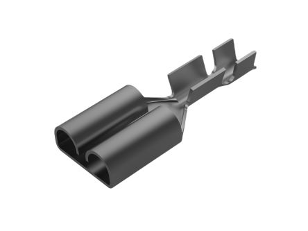 TE Connectivity FASTIN-FASTON 250 Black Uninsulated Receptacle Spade Connector, Quick Disconnect Receptacle, 6.35 x [60413-1]; 304-812
